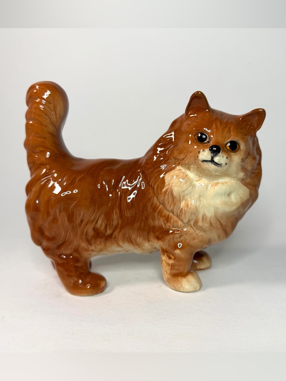 1960s Beswick England Ceramic Ginger Persian Cat Figurine